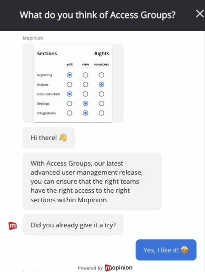 Access Groups feedback survey