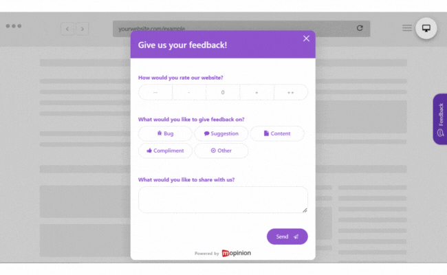 Score rating in customer feedback form