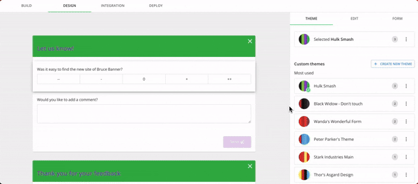 Themes applied to forms