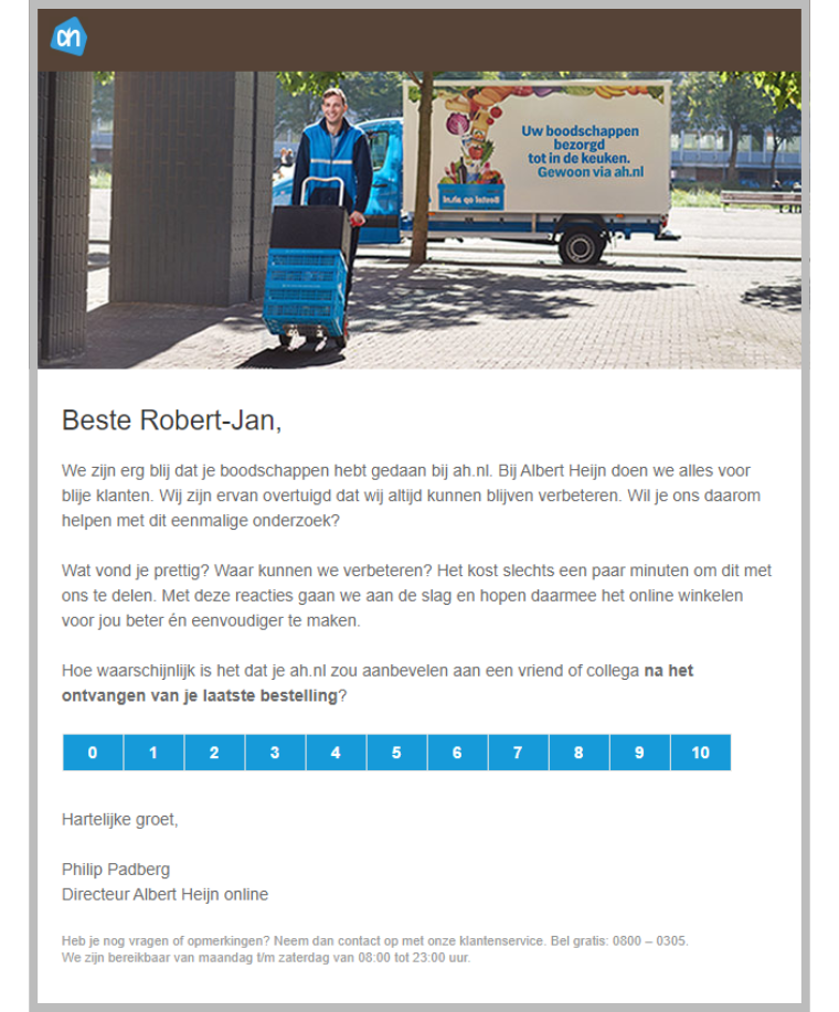 Albert Heijn email feedback