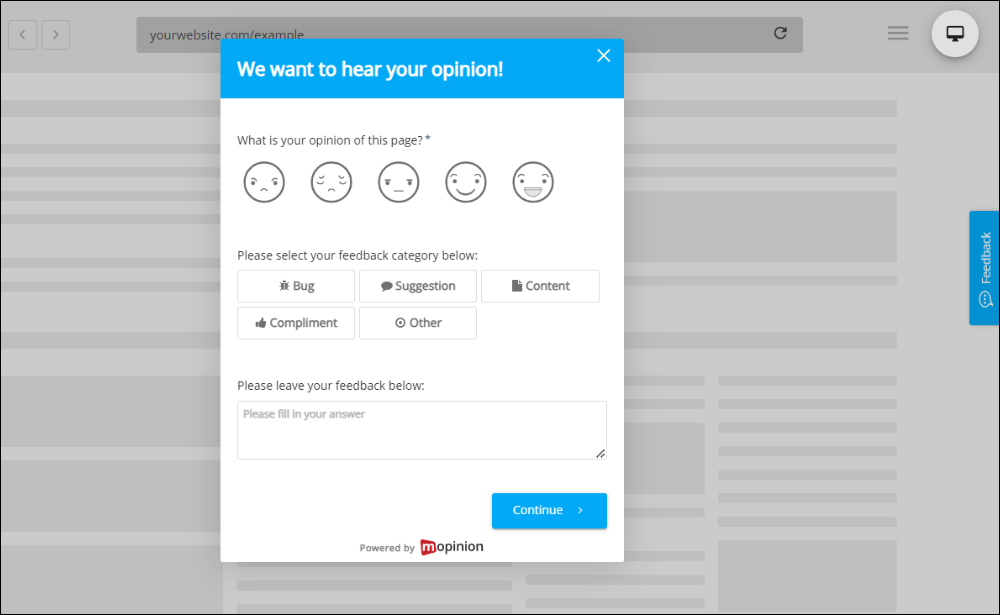 Bug or error reporting template
