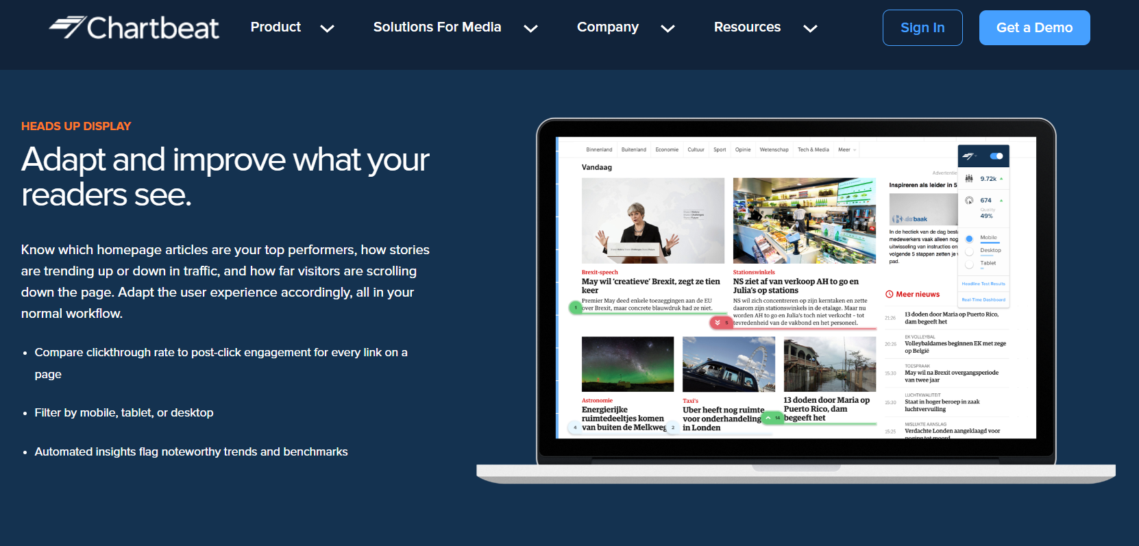 ChartBeat - user experience tools