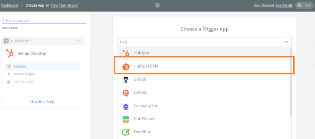 Mopinion: Integrate Mopinion with HubSpot CRM using Zapier - Choose a Trigger App