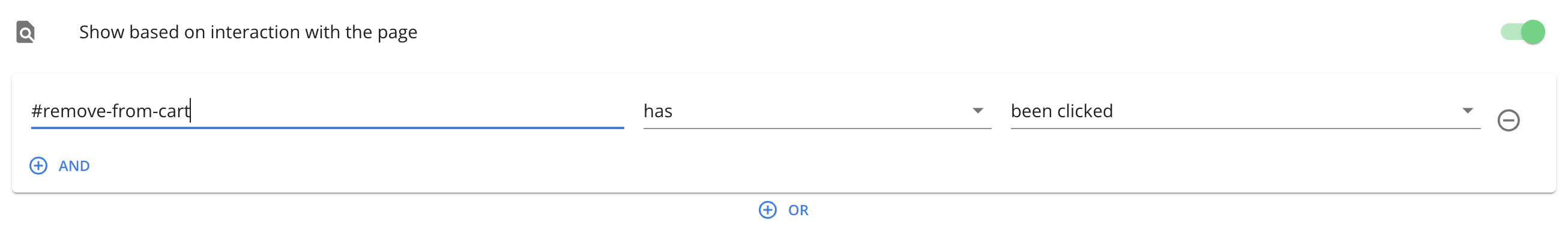 Trigger a feedback form after a page interaction