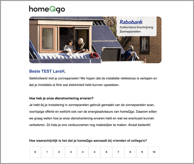 E-mail feedback homeQgo