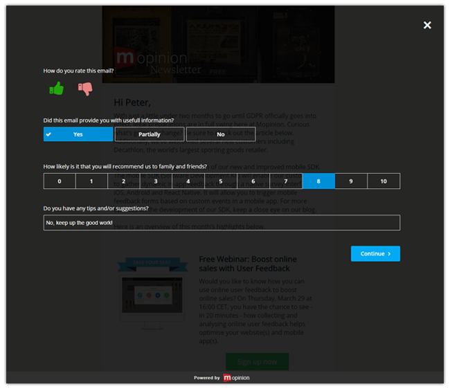 Mopinion: How to Use Feedback Surveys in Your Email Newsletters - Email Newsletter