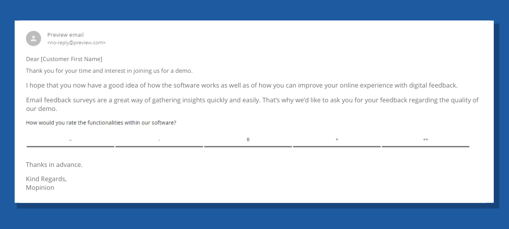 Email survey invite example