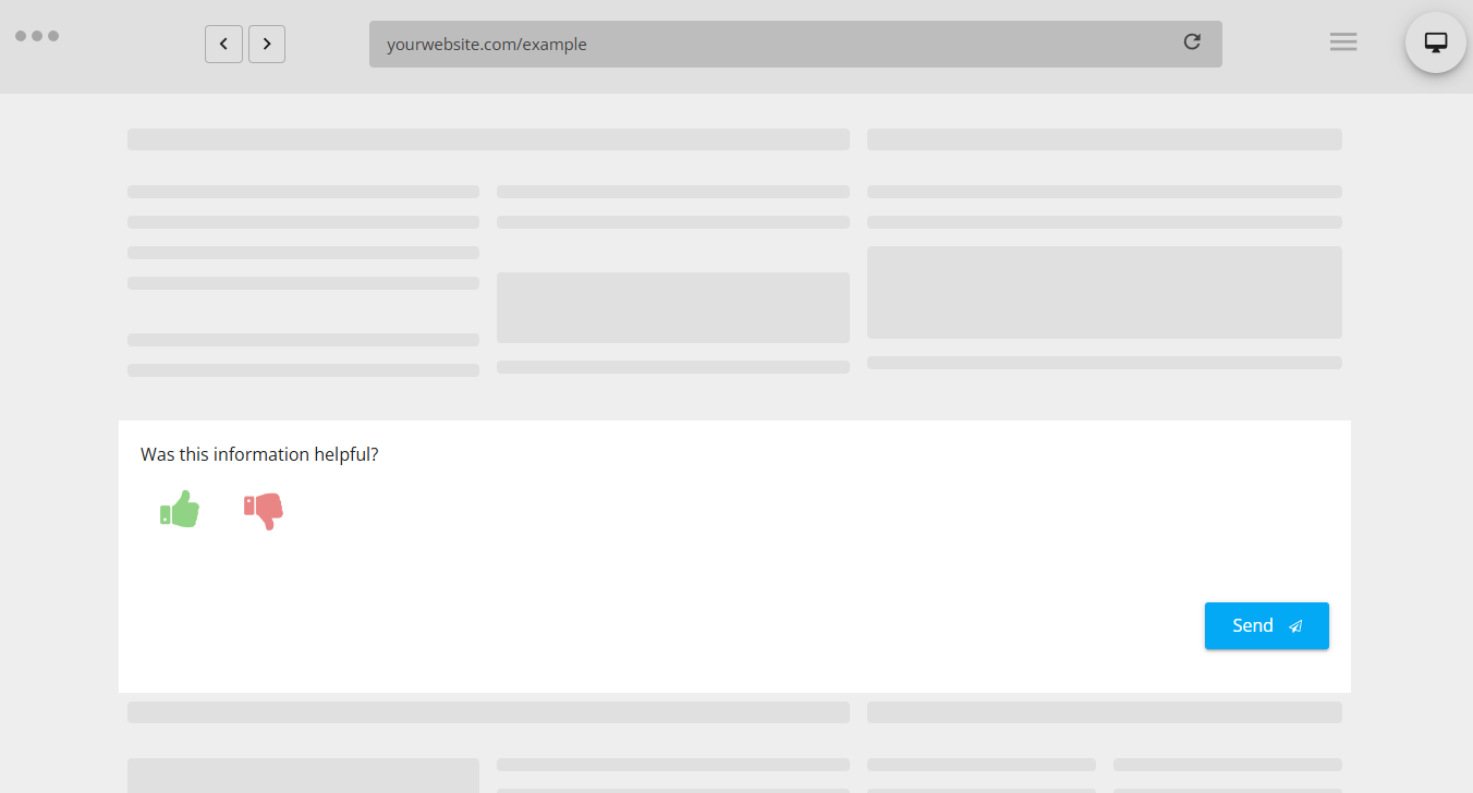 Embedded customer feedback form