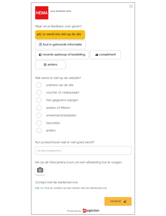 bug reporting template