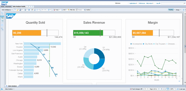 SAP Business Objects business intelligence tool