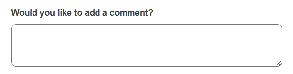 Open comment area in a customer feedback form