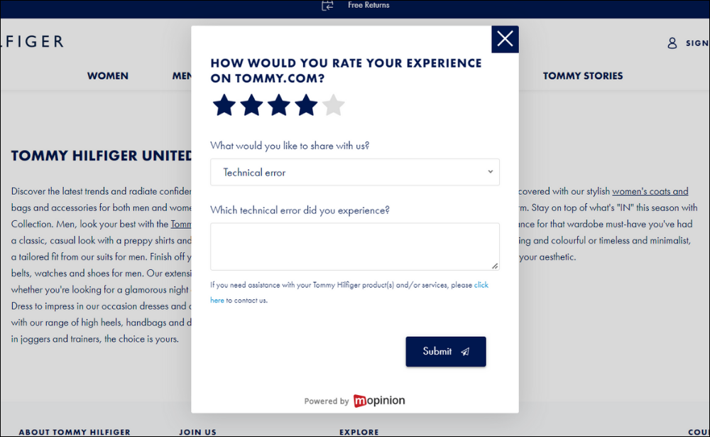 Tommy Hilfiger CSAT Example