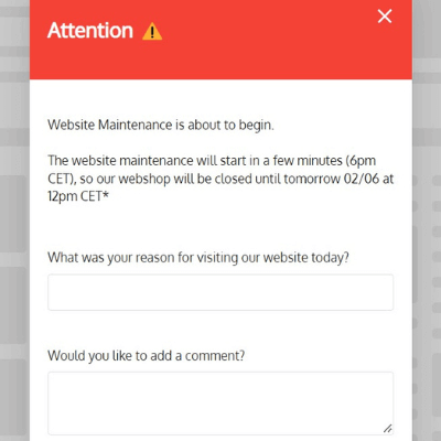 website maintenance feedback