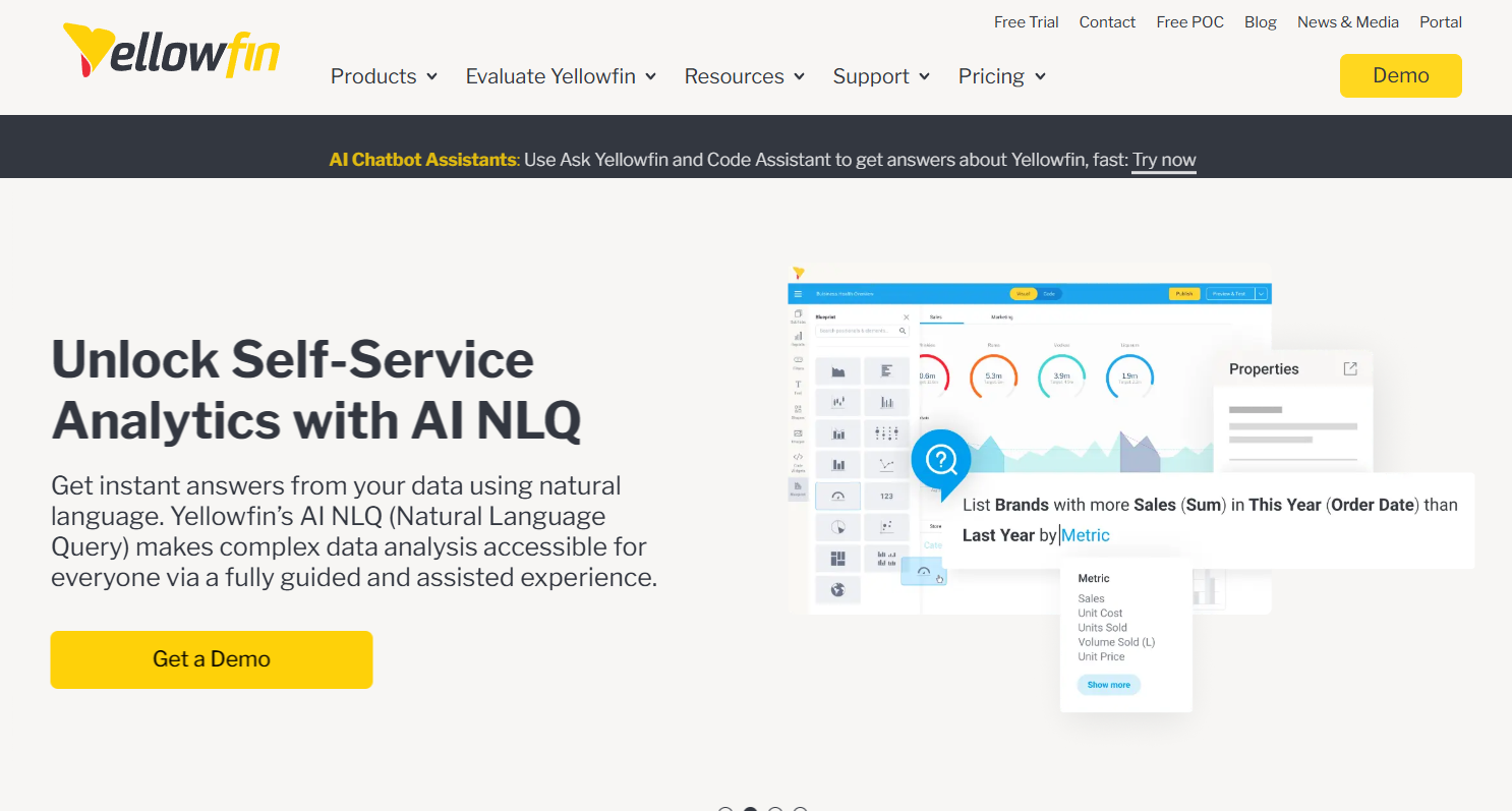 Mopinion: Top 15 Business Intelligence Tools - Yellowfin